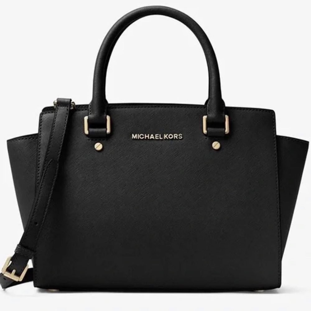 Michael Kors Selma Leather Saffiano Medium Satchel